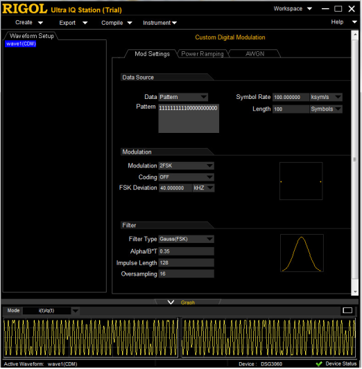 Generacja sygnału 2FSK w oprogramowaniu ULTRA IQ STATION